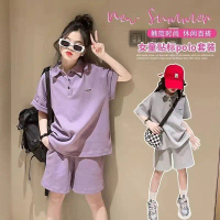 Trang Phục Mùa Hè Cho Bé Gái, Phong Cách Hàn Quốc Mới Nhất, Áo Polo Thường Ngày Quần Đùi ngắn Tay, B