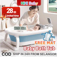 [FREE MAT] Foldable Baby Bath Tub Baby Bath With Thermometer Newborn Baby Bathing Tub Cheap Baby Bat