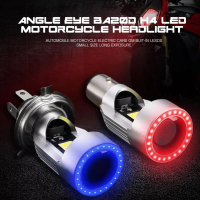 H4 BA20D ไฟหน้า LED ตานางฟ้า สำหรับรถจักรยานยนต์ H6 สกู๊ตเตอร์ ไฟรถจักรยานยนต์ หลอดไฟ DRL 12V-80V