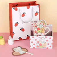 角落生物杯子馬克杯帶禮盒禮袋學生卡通陶瓷杯水杯家用咖啡杯送禮平行進口