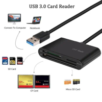 3 IN 1 USB3.0 SD Card Reader 2024 Hot USB Memory Card Reader Writer Compact Flash Card Adapter for CF/SD/TF Micro SD/Micro Card