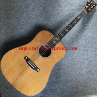 Custom guitar, 41-inch solid red pine top, black walnut sides and back, ebony fingerboard, high-quality acoustic guitar，guitarra