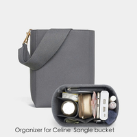 ถุงเก็บของสักหลาดสำหรับ Celine Sangle กระเป๋าทรงถังความจุขนาดใหญ่พร้อมฝาครอบแทรกซับในเดินทางกระเป๋าซิปจัดระเบียบ Tas Kosmetik
