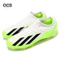 adidas 足球鞋 X Crazyfast 3 FG 男鞋 白 綠 針織 緩震 抓地 短草地 運動鞋 愛迪達 HQ4534