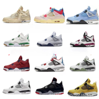 Basketball shoes, stylish flat pair, classic pair, casual style, AJ4, white sailing theme, “Ibu” ele