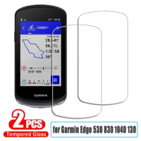 2 Pcs Tempered Glass for Garmin Edge 530 830 540 840 1040 130 Screen Protector Bicycle GPS Stopwatch Glass Film Accessories