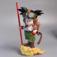 Dragon Ball Gk Son Goku Figure With Monkey Anime Figure Kid Goku Action Figure 26cm Model Home Decoration Peripheral Kids Toys