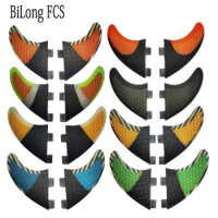 BiLong FCS XS-Rear Two Fins Carbonfiber Fiberglass Honeycomb Surfboard Fins 2 Pcs Set Wakeboard Skimboard Accessories