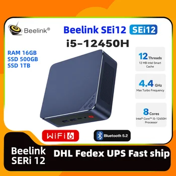 Beelink Mini PC SEi12 Core i5-12450H (Up to 4.4GHz), 16GB DDR4 RAM 1TB NVME  SSD, Intel UHD Graphics, Windows 11 Pro, WiFi 6/BT 5.2
