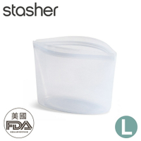 【Stasher 美國 碗形矽膠密封袋-L《雲霧白》】ST0107003/登山/露營/食物袋/保鮮袋/收納袋