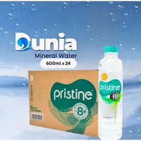 Pristine 8.6+ 600ml PET Still Natural Mineral Water [ Dus isi 24 Botol Plastik ] Air Mineral Alkali 