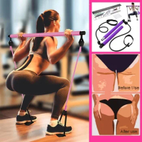 Pilates Bar Kit with Resistance Bands Workout Equipment Legs,Hip,Waist Exercise Fitness Equipment for Women Men Home Gym Yoga