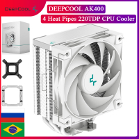 Deepcool AK400หม้อน้ำสีขาว4ท่อความร้อน Quiet FDB พัดลมเดสก์ท็อปคอมพิวเตอร์บางพัดลมระบายความร้อน LGA1700 1200 115X AM4 CPU Cooler