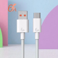 Kabel Data USB Type C Multifungsi Fast Charging 40MB/s 66W 6A 1M Putih