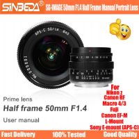SG-IMAGE MF 50mm F1.4 Standard Focal Length Full Frame Portraiture Humantity Lens Compatible with Sony E Canon RF Nikon Z Lens