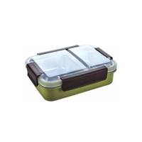 กล่องอาหารสเตนเลส 2ช่อง 750ml TWS2001 - Green