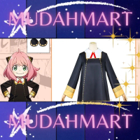 Anime SPY*FAMILY Kostum Cosplay Pakaian Anya Forger Pakaian Wanita & Gadis dan Tudung Kepala Pesta P