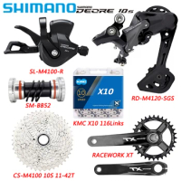 SHIMANO DEORE M4100 Groupset 1X10 Speed Derailleurs for MTB Bike Racework XT Crankset M4120 Chain KMC X10 Bicycle Parts
