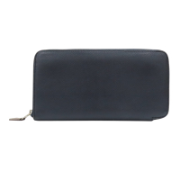 【二手名牌BRAND OFF】HERMES 愛馬仕 藍色 EPSON 牛皮 Silk In Classique 拉鍊 長夾 A刻