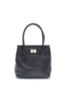 CHANEL 二奢 Pre-loved Chanel 2.55 executive tote Handbag tote bag leather black silver hardware vintage