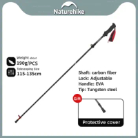Naturehike 5 Section Adjustable Carbon Fiber Trekking Pole 37cm Outdoor Portable Camping Retractable And Foldable Trekking Pole