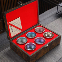 Seven-Color Purple Gold Jianzhan Tea Cup Set - Premium Kung Fu Tea Set Gift