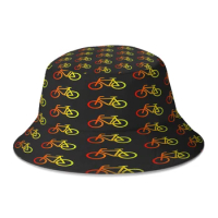 Pattern Warm Colors Bike Ride Bicycle Bucket Hat For Women Men Teenager Foldable Bob Fisherman Hats Panama Cap Streetwear
