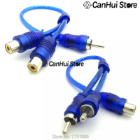 1Pcs Car Audio Cable 1 Male To 2 Female / 1 Female RCA 2 Male Adapter Cable Wire Splitter Stereo Audio Signal Connector