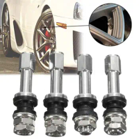 4pcs Stainless Steel TR48E Bolt-in Car Tubeless Wheel Tire Valve Stem Dust Cap Cover for Motorcycles Scooter Moped Bicycle Rims