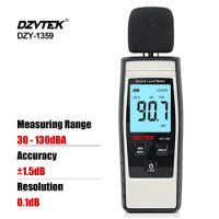 DZYTEK Sound Level Meter Digital Handheld DB Meter Sound Monitor Noise Audio Level Meter 30-130dBA Decibels Mini Sound Meter