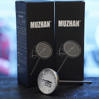 【沐湛咖啡】螺牙版 MZ全防水指針式超大字幕 細刻度 夾邊式溫度計 (0~ 120度C ) 手沖咖啡專用溫度計