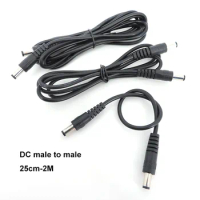 0.5m/1M/2M 12V DC Male To Male plug Power supply M/M Connector Extension cable Plug 5.5mmx2.1mm CCTV camera Adapter Cord 22awg t