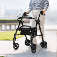 公司貨 開發票 老人手推車步行器老年買菜購物車四輪代步推車可坐折疊助行手杖車 免運最低價 快速出貨