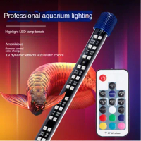 LED Fish Tank Light,Submersible Arowana LED Aquarium Light Bar, Remote Control 20 Light Color Modes Change,73cm-173cm Reef Light