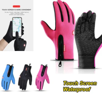 Novelty Motorcycle Gloves Winter Thermal Fleece Lined Warm Water Resistant Skin-friendly Touch Screen Moto Bike Ski Guante Men