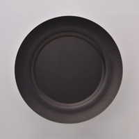日本 AOYOSHI 青芳製作所 仿舊霧黑圓形餐盤-18cm