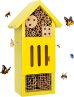 Bee House Bug Hotel & Butterfly House Handcrafted Wooden Ladybug House Natural Insect Habitat for Ga