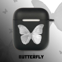 Cute Blue MonarchBlack Butterfly Headphone Cases For Airpods 2 1 Case Clear Soft Silicone Earphone Cover For Airpods Pro 3 Coque