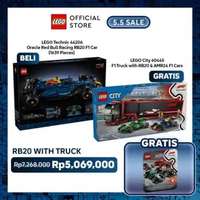 Beli 1 Gratis 1 - LEGO Technic 42206 Oracle Red Bull Racing RB20 F1 Car + LEGO City 60445 F1 Truck w