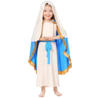 Kids Girls Christian Biblical The Nun Costume Carnival Party Halloween Cosplay Virgin Mary Priest Monastery Maria Dresses
