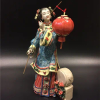 Patung wanita klasik kreatif gaya Tiongkok dekorasi kerajinan keramik patung cantik wanita untuk koleksi rumah