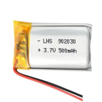 3.7V 500mAh 902030 092030 Lipo Polymer Lithium Rechargeable Li-ion Battery For GPS LED Light Toys Smart Watch Bluetooth Headset