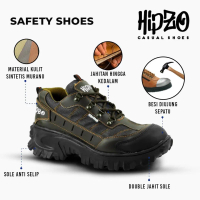 Sepatu Safety Boots Ujung Besi Pria Cowok Pelindung Kerja Proyek Outdoor Biker Riding HIPZO M52 Shoe