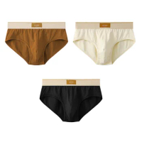 3pcs/lot Sexy Men's Underwear Cotton Men's Briefs Breathable Trendy Solid Color Plus Size Men's Underpants