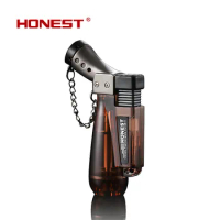 Compact Jet Butane Turbo Torch Lighter Gas Cigarette Acrylic Windproof Lighter Butane Lighter Inflated Smoking Accessories