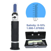 Handheld Salinity Refractometer Sea Salt Water MeterConcentration 1.000-1.070SG Aquarium Mariculture Breeding Gravimeter 0~100%