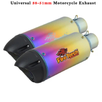 Universal 51mm Motorcycle Exhaust Escape System Modified Muffler Pipe For CBR150R GSX150R DUKE 250 TTM-03 Ninja 400 AK550 650MT
