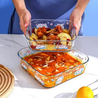 家用玻璃烤盤|耐高溫菜盤|微波爐器|皿方盤子|可蒸魚焗飯餃子餐盤（平行進口）