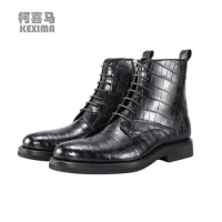KEXIMA cestbeau new crocodile leather high cut boot Work boots Men boots Martin boots fashion new male boots