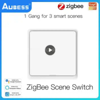 Tuya Smart Scene Switch 12 Scene 4 Gang Switch Push Button Controller Works With Gateway Smart Life App